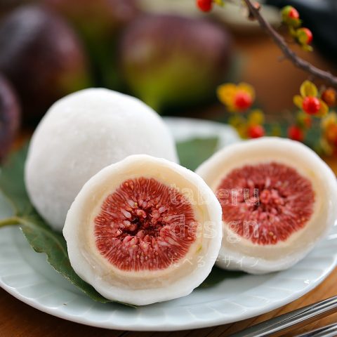いちじくフルーツ大福撮影
